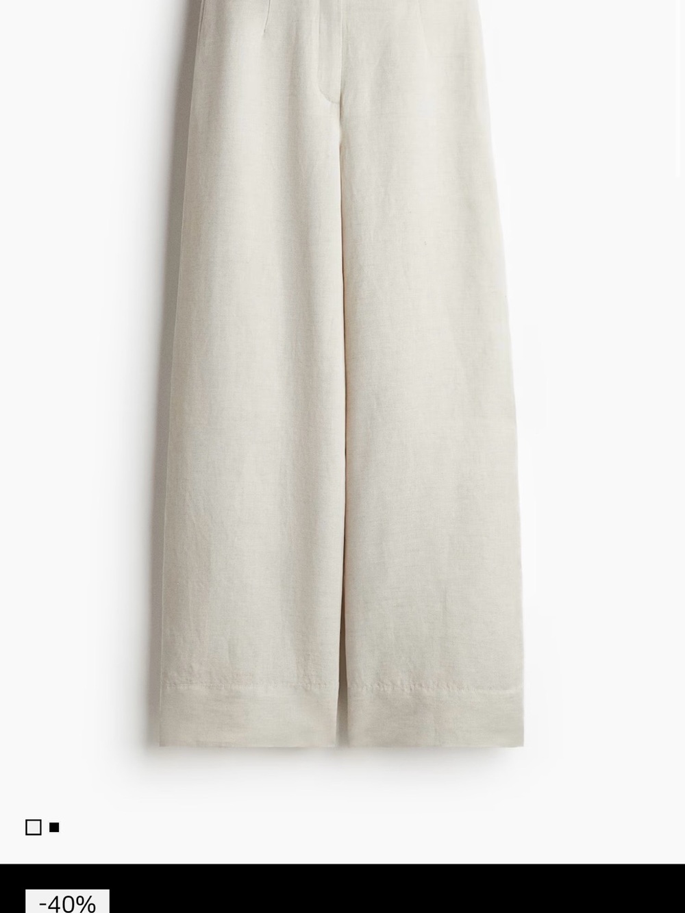 H&M Wide-Leg Linen Blend Pants in Light Beige